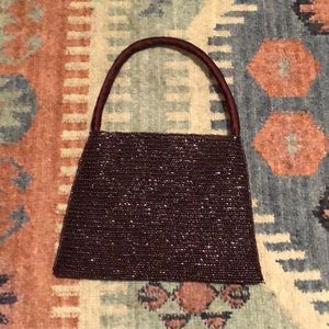 Vintage beaded purple handbag
